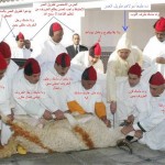 Mojamé VI de Marruecos degollando el cordero bajo la mirada de los grandes del reino (FOTO)